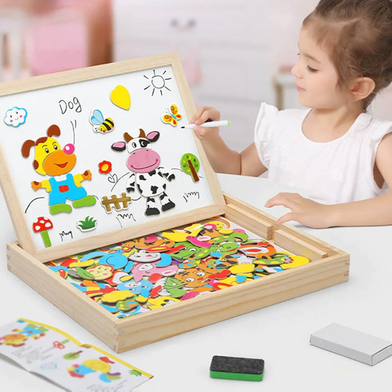 Montessori Wooden Magnetic Chalkboard