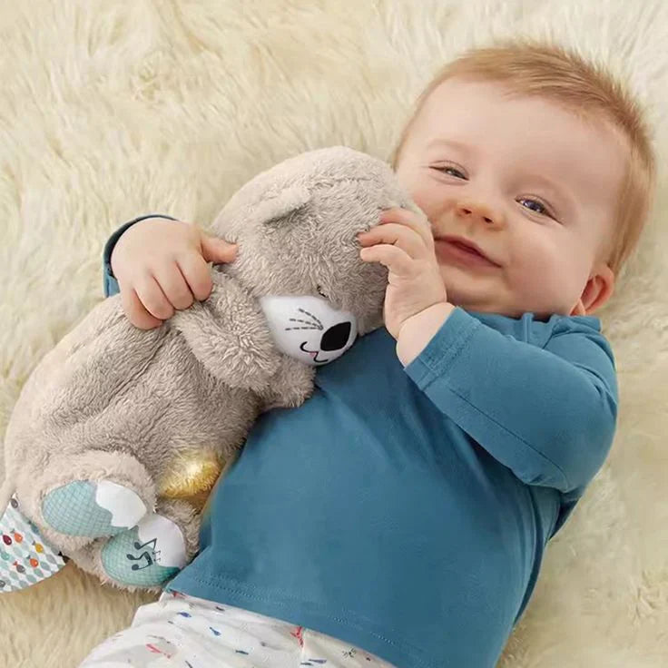 Breathing Teddy Bear Gentle Sound & Light for Babies