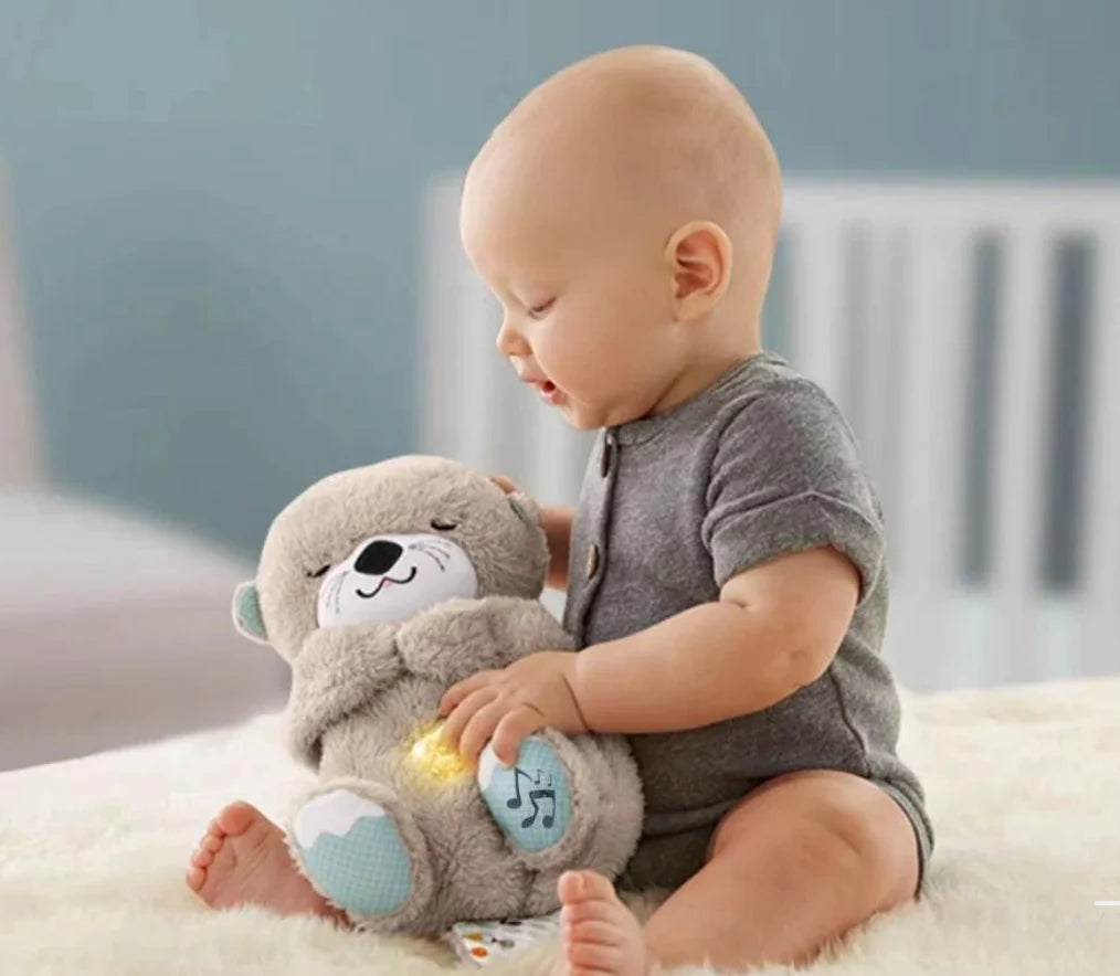 Breathing Teddy Bear Gentle Sound & Light for Babies