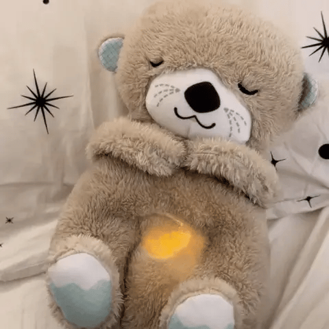 Breathing Teddy Bear Gentle Sound & Light for Babies
