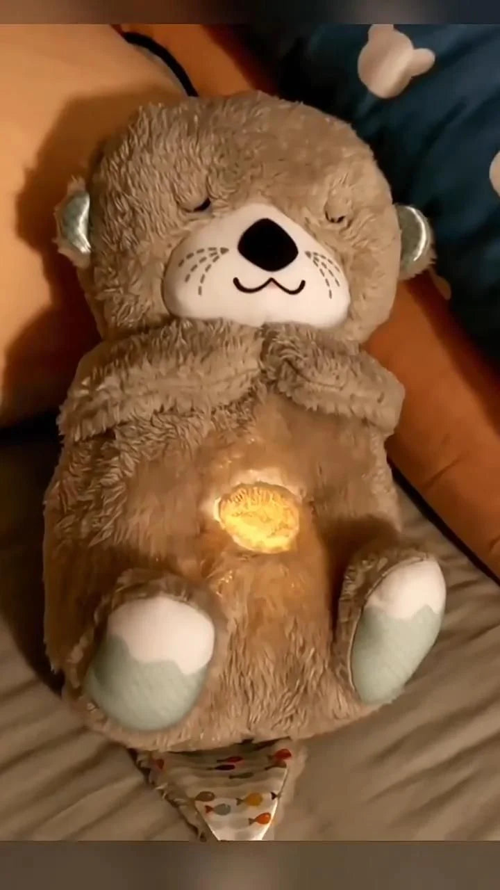 Breathing Teddy Bear Gentle Sound & Light for Babies